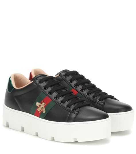 gucci ace black leather sneaker